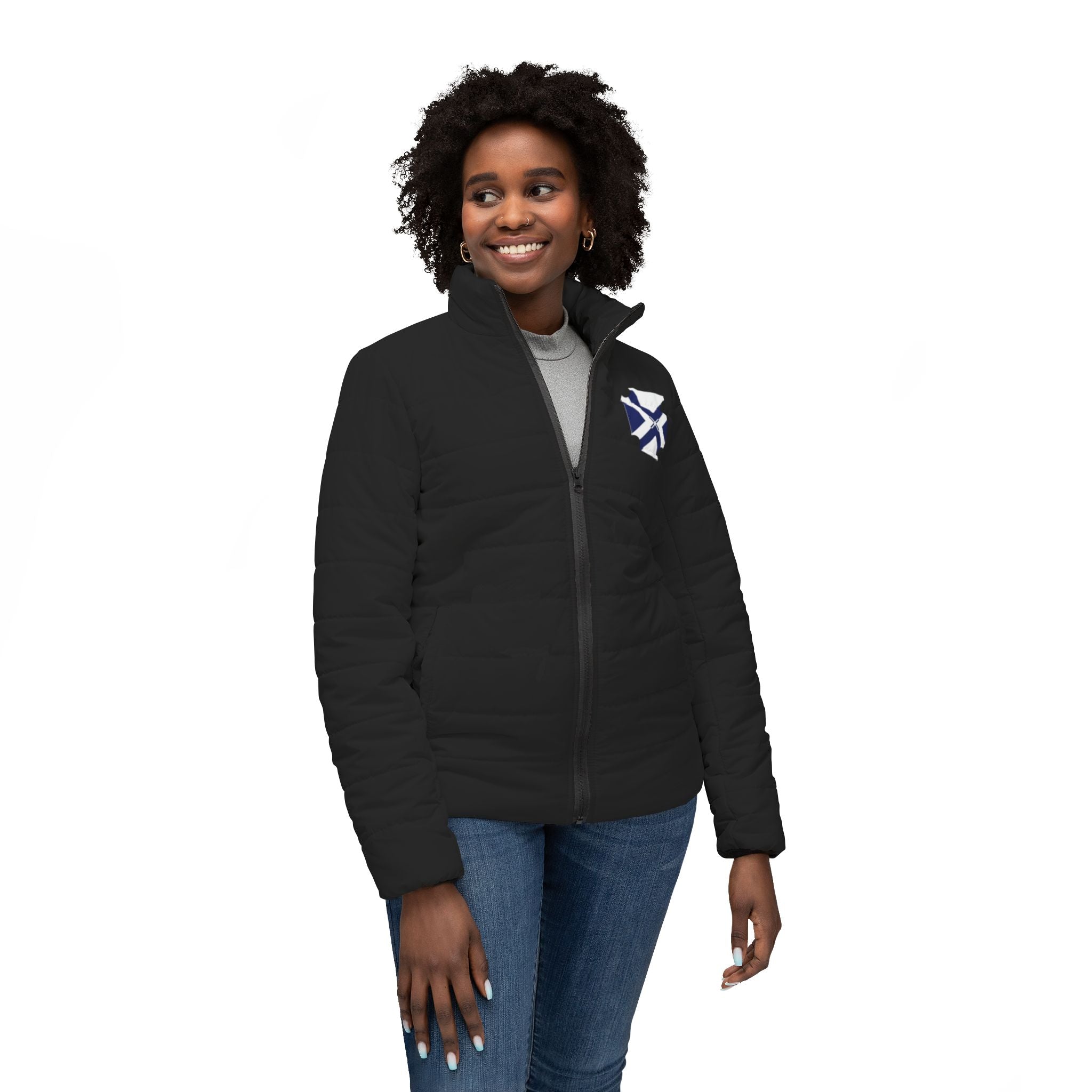 Xt Women's Puffer Jacket — All-Over Print Stylish Insulated Coat