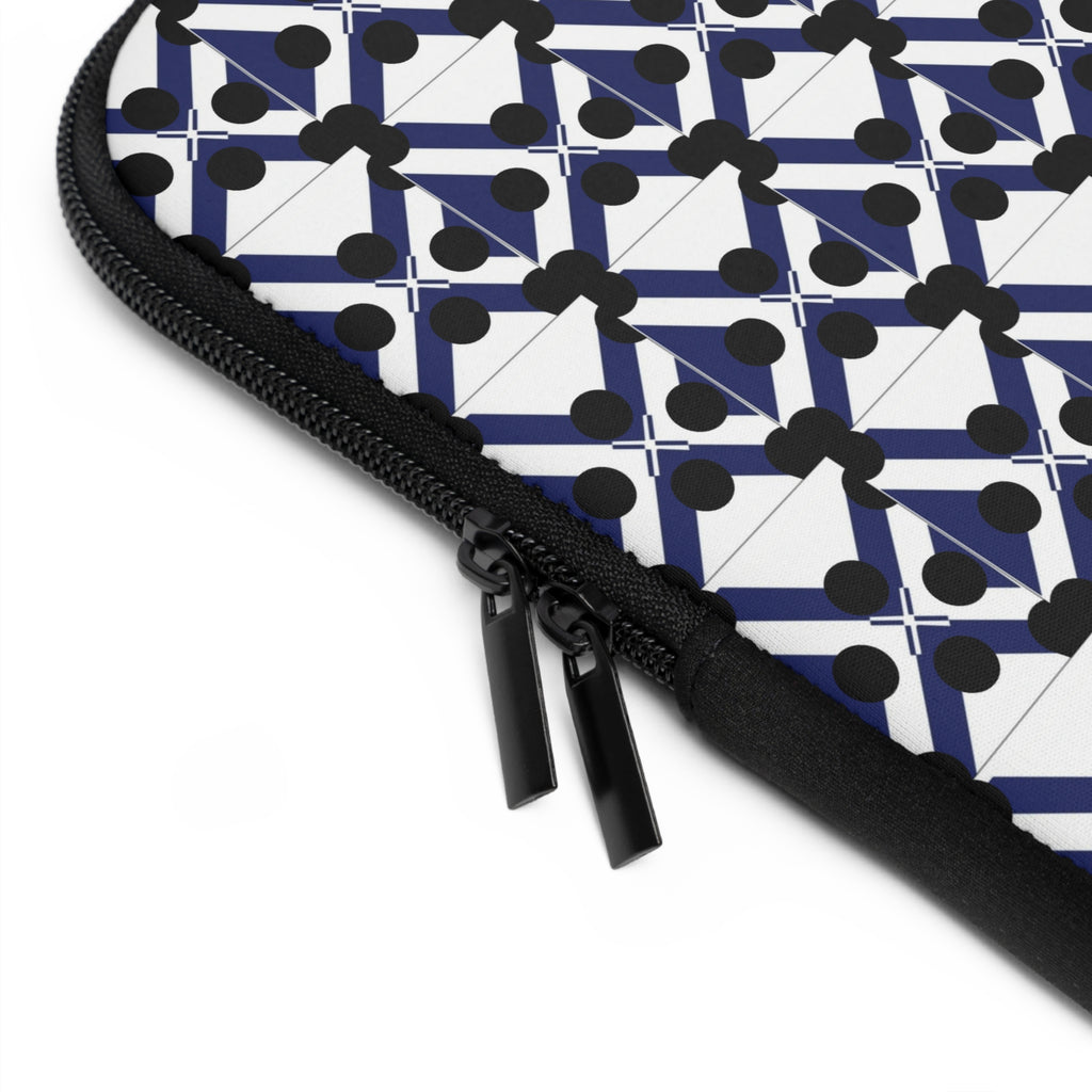XT9 Laptop Sleeve Navy & White Laptop Sleeve — Modern Mosaic Pattern