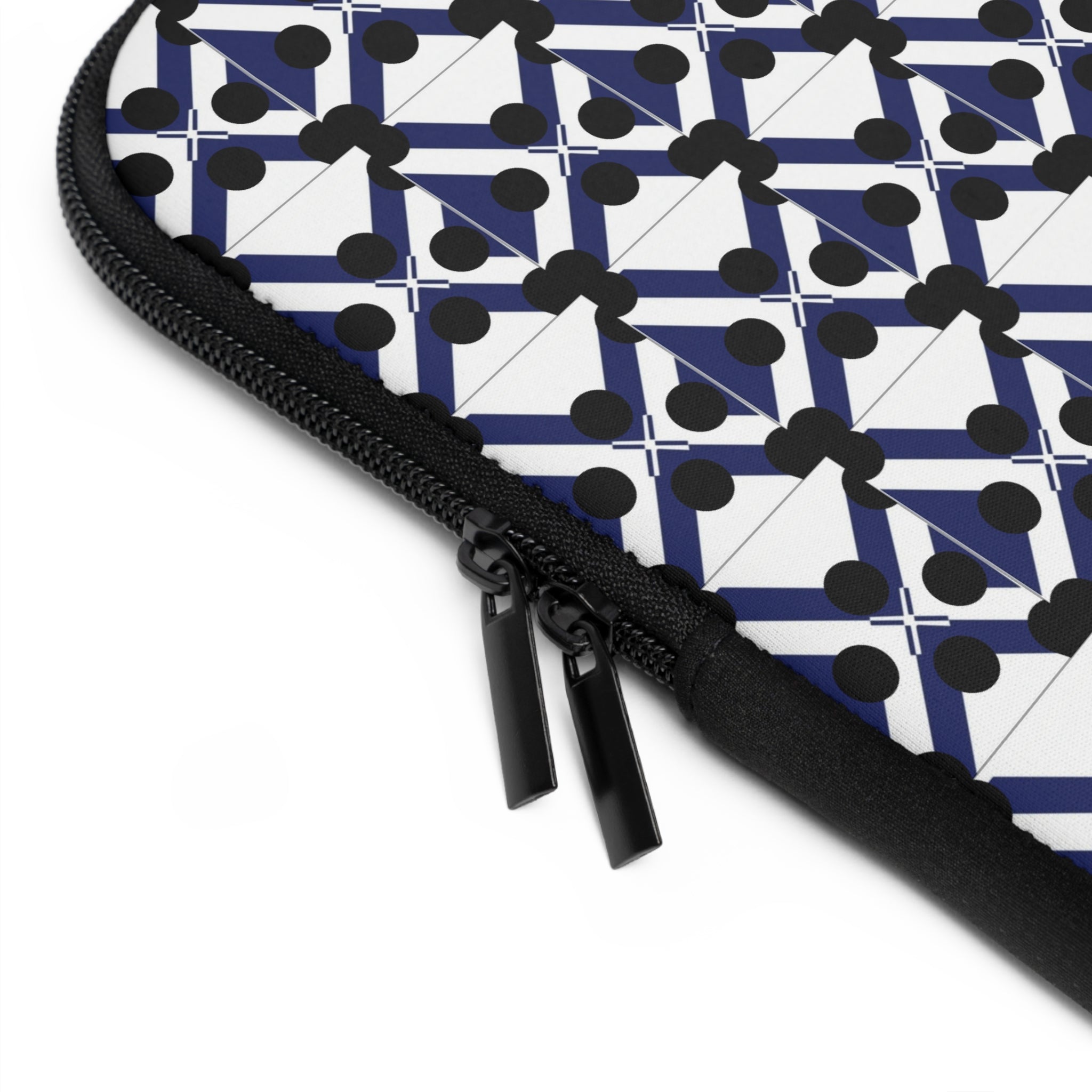 XT9 Laptop Sleeve Navy & White Laptop Sleeve — Modern Mosaic Pattern