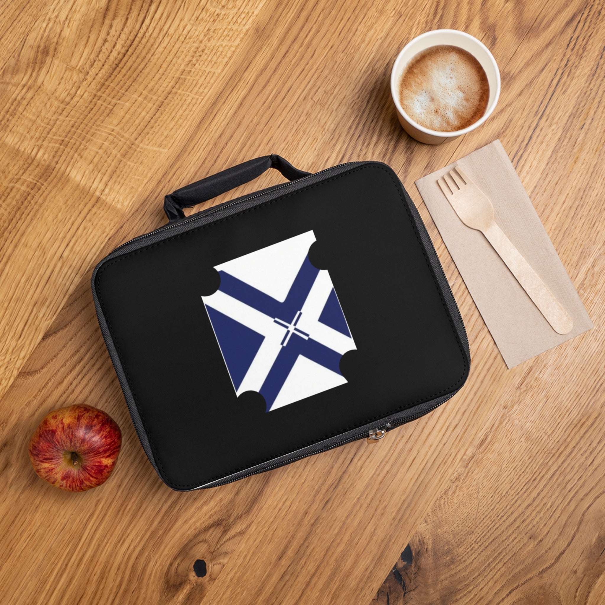 Saltire Cross Lunch Bag — Navy Scottish Flag Insulated Lunchbox