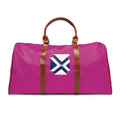 Waterproof Travel Duffle Bag — Pink with Nautical Cross Emblem