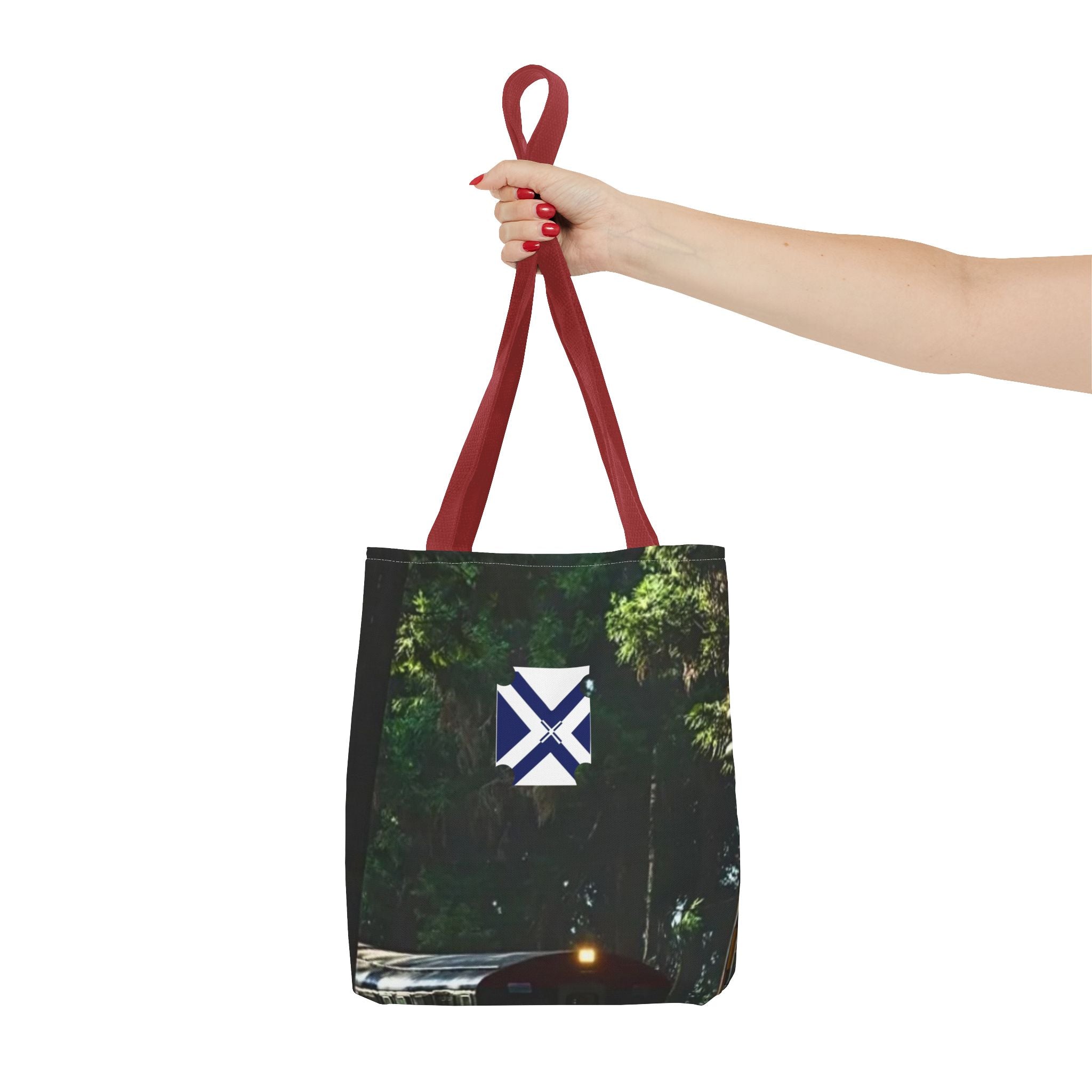 Scenic Night Drive Tote Bag — Forest Road Photography Print