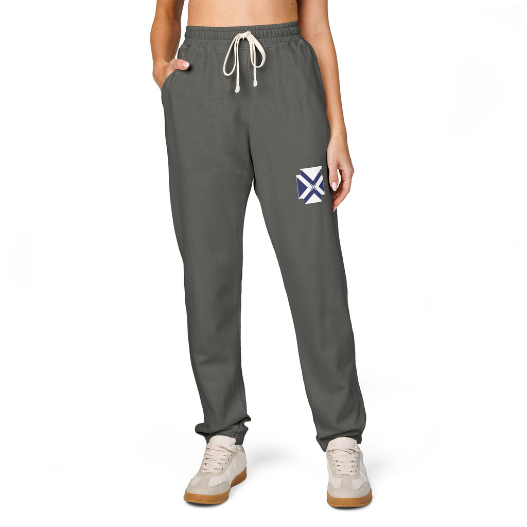 Geo Patch Sweatpants — Minimal Pixel Cross Joggers