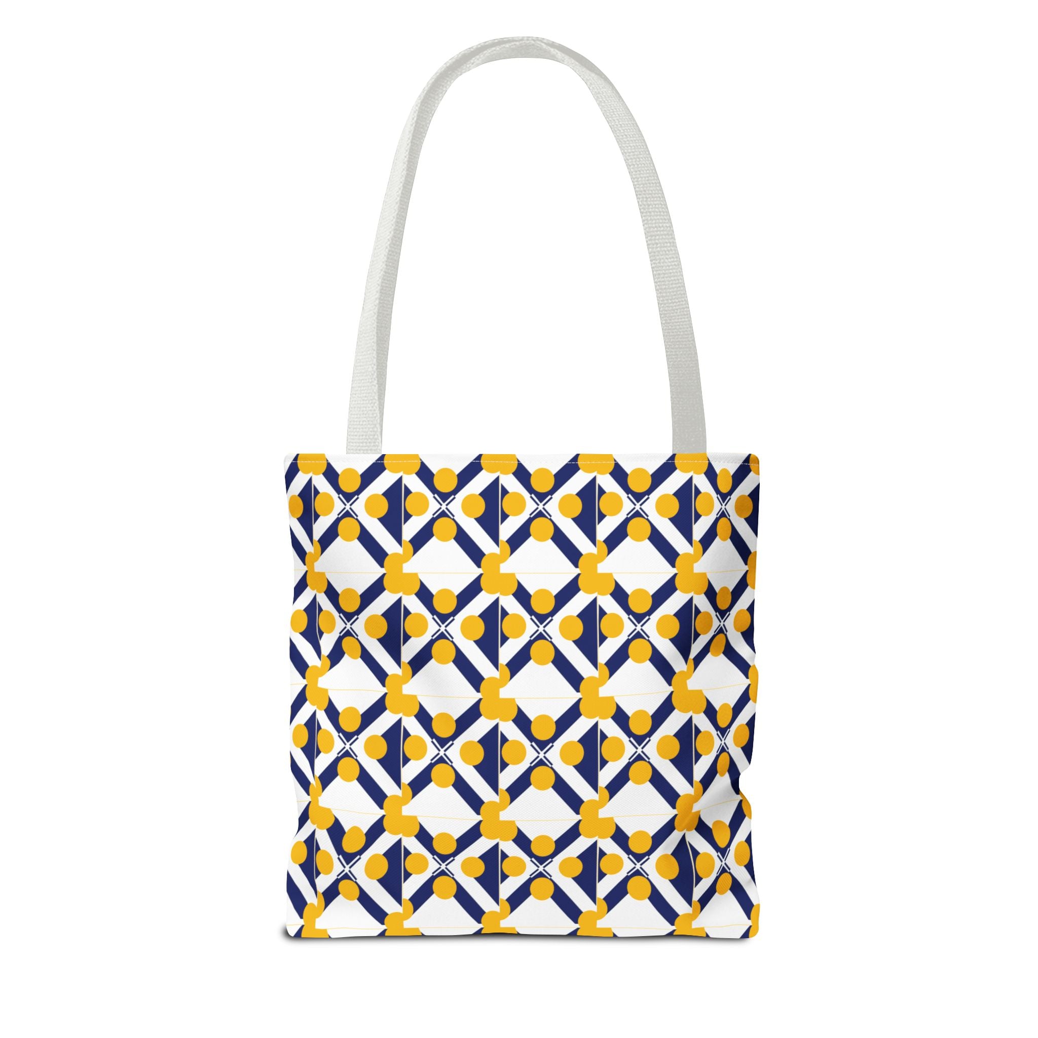 XT9 Yellow & Navy Pattern Tote Bag