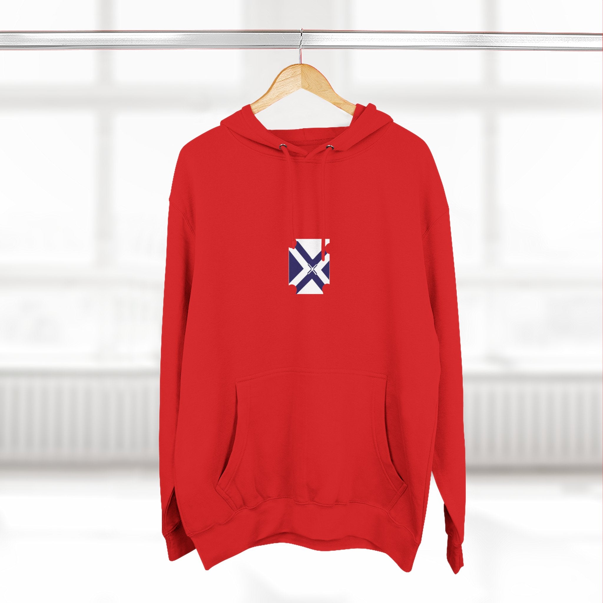 Minimalist Geometric Logo Hoodie — Small Center Chest Icon