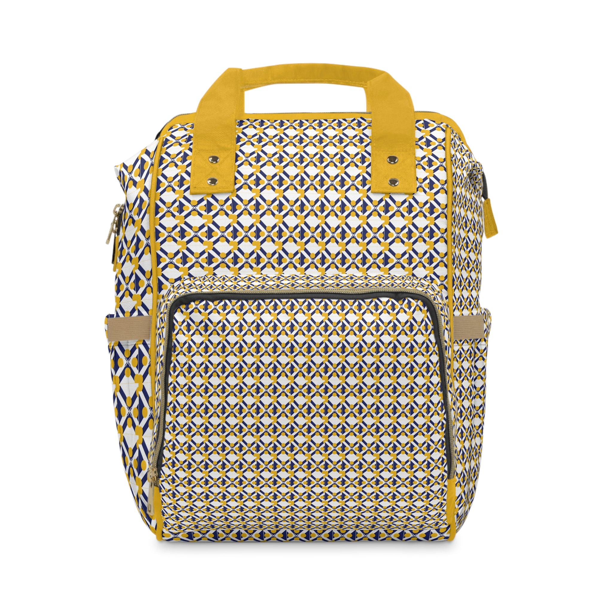 Geometric Yellow Multifunctional Diaper Backpack