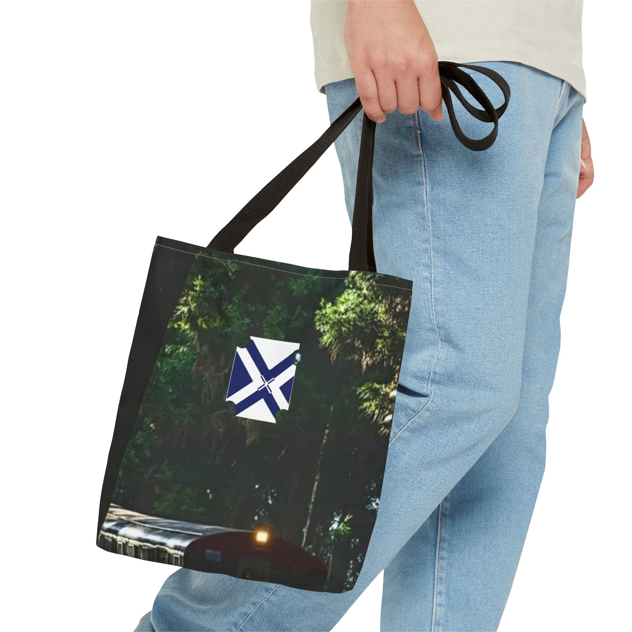 Scenic Night Drive Tote Bag — Forest Road Photography Print