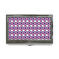 Geometric Pink & Navy Pattern Business Card Holder