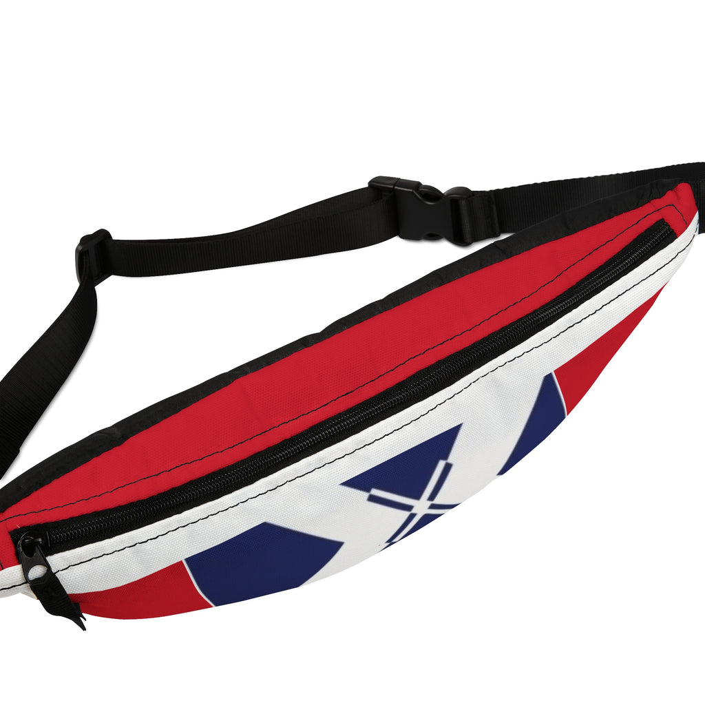 Red, White & Blue Geometric Fanny Pack — Nautical X Stripe Waist Bag