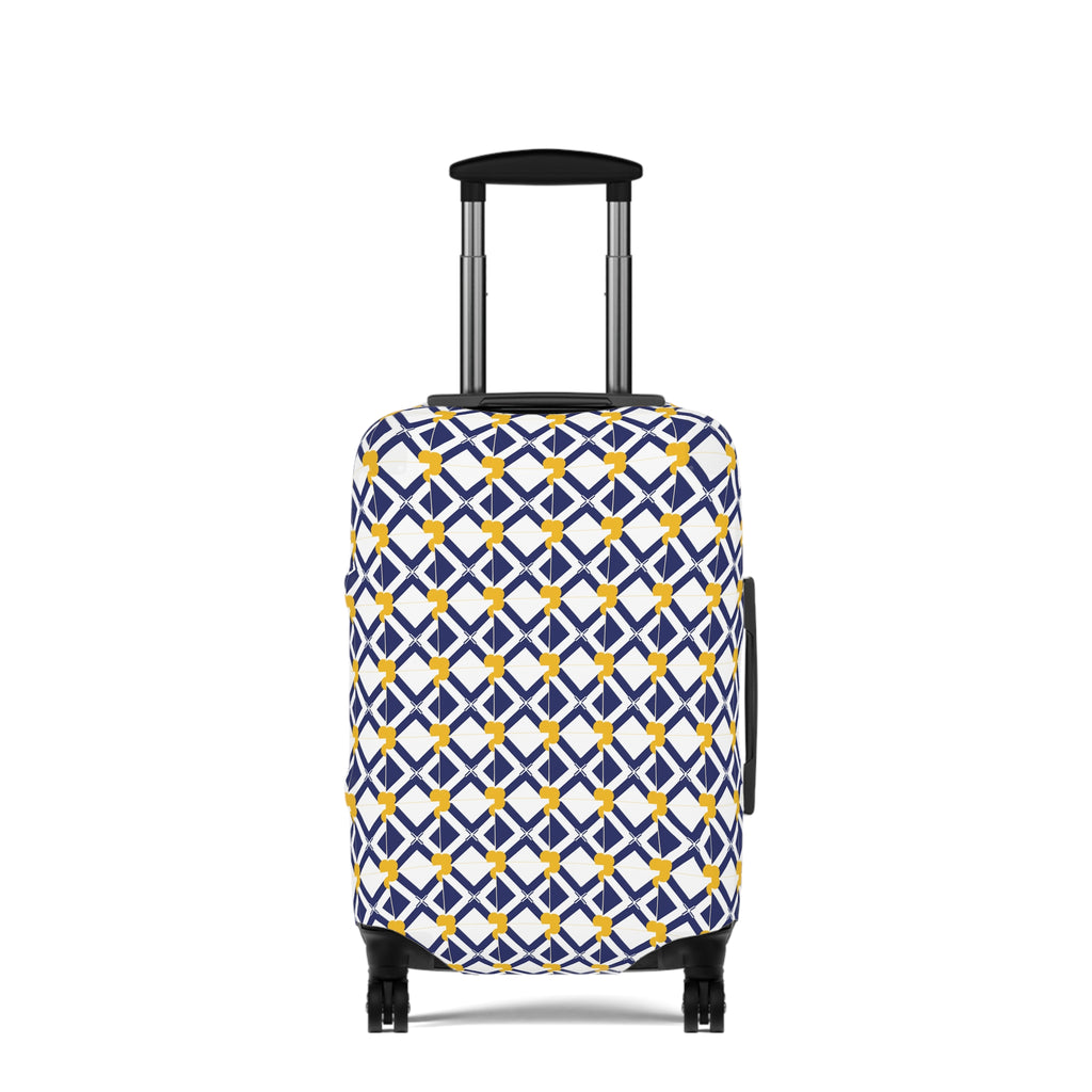 XT9 Nautical Luggage Cover — Blue & Yellow Travel Protector