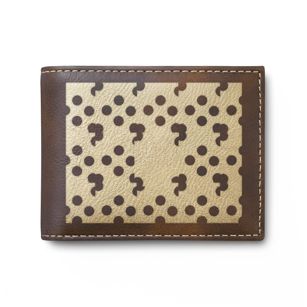 Laser-Cut Pattern Bi-Fold Wallet with Flip
