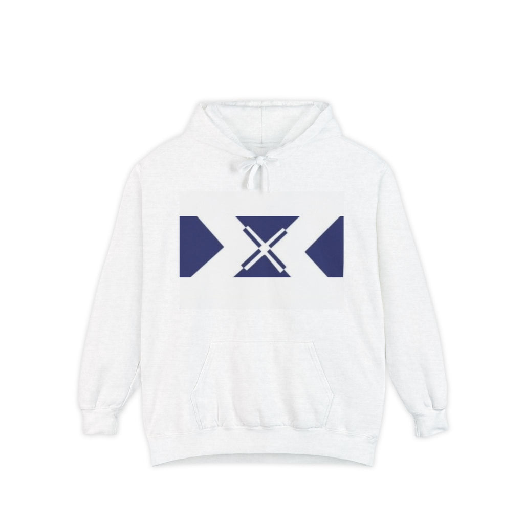 Cozy Unisex Garment-Dyed Hoodie with Geometric Design, Casual Wear, Gift for Friends, Trendy Layering Piece, Fall/Winter Essential