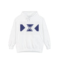 Cozy Unisex Garment-Dyed Hoodie with Geometric Design, Casual Wear, Gift for Friends, Trendy Layering Piece, Fall/Winter Essential