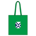 Green Canvas Tote Bag with Scottish Saltire Patch - Eco Grocery Shopper