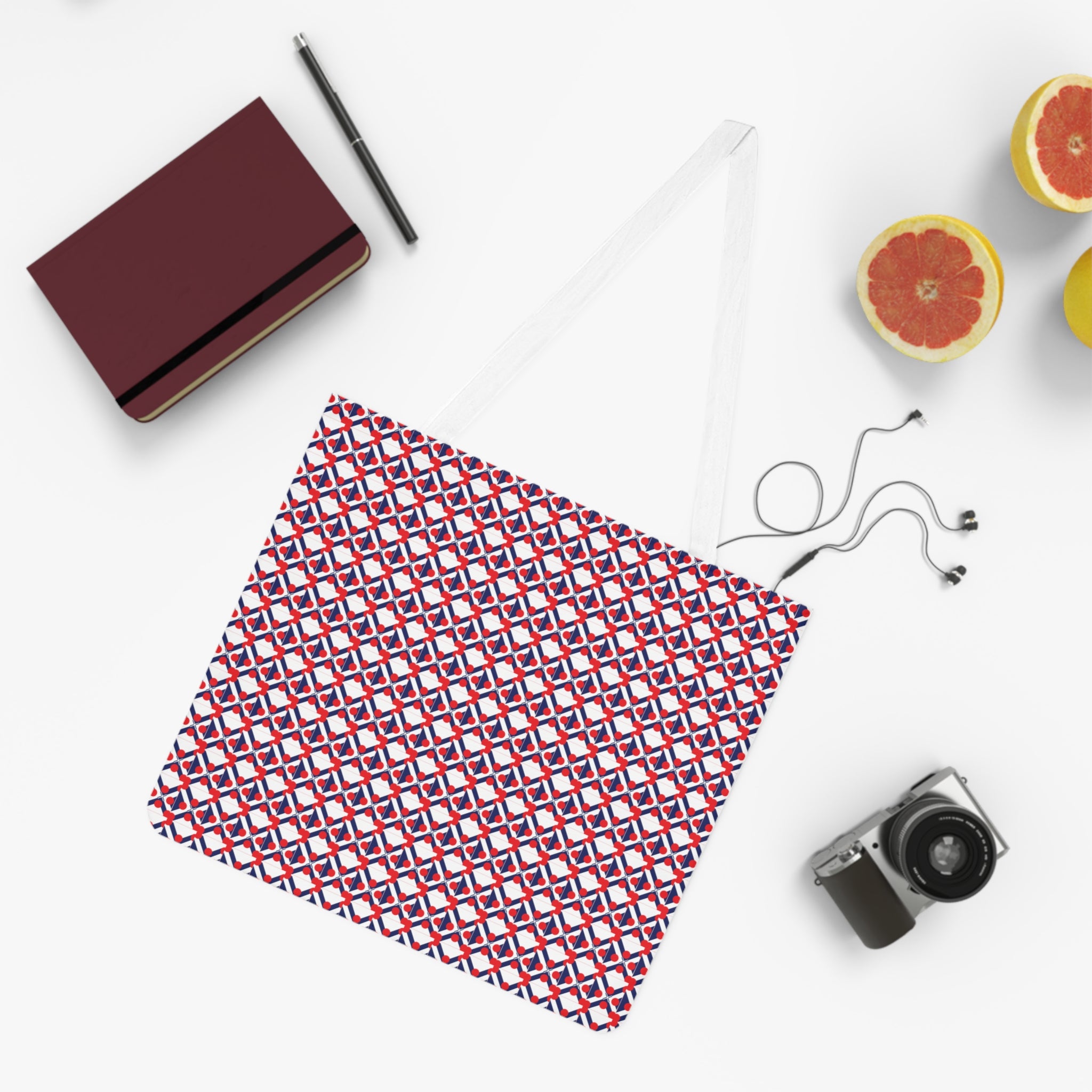 XT9 Red & Blue Pattern Tote Bag — All-Over Print Shoulder Tote