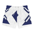 Navy Geometric Diamond Swim Trunks — All-Over Print
