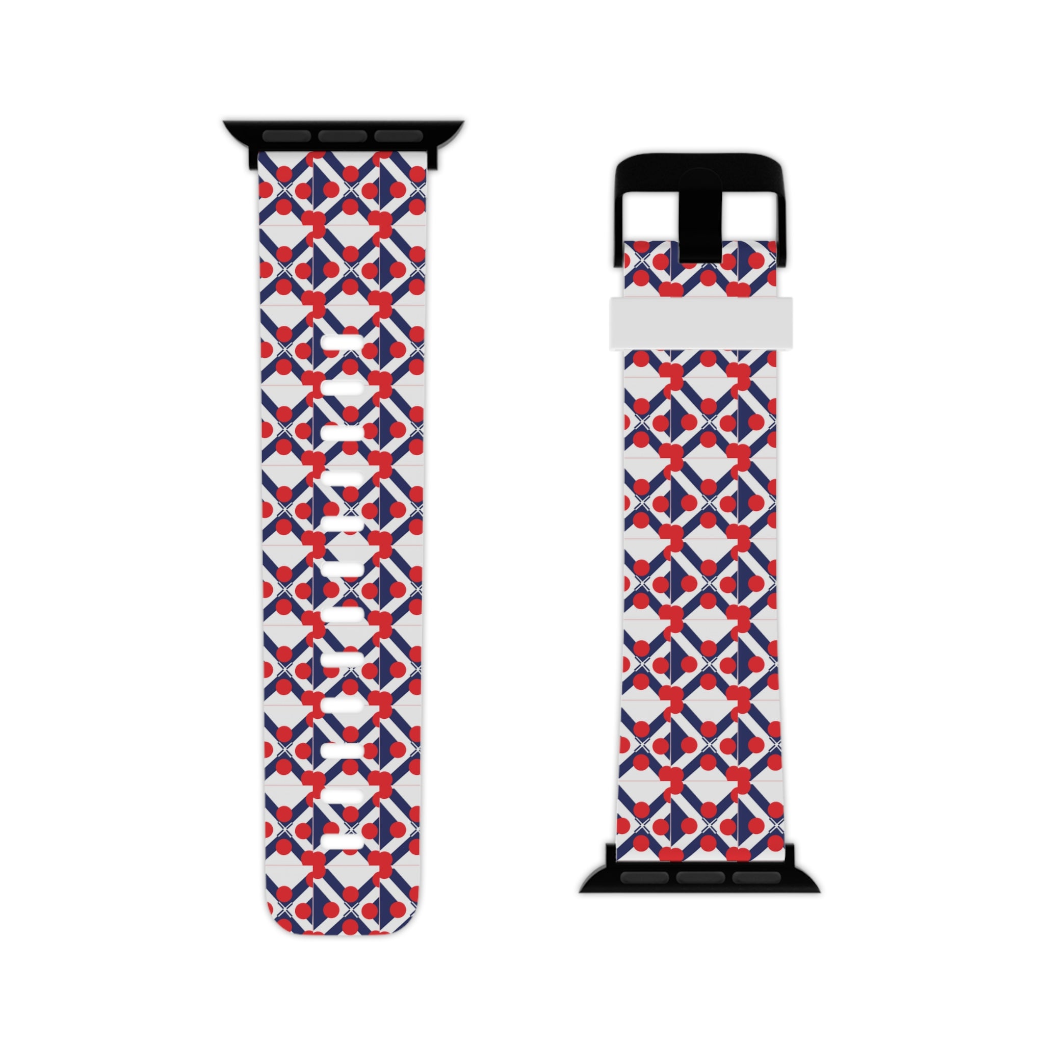 XT9 Apple Watch Band — Red, White & Blue Geometric Pattern