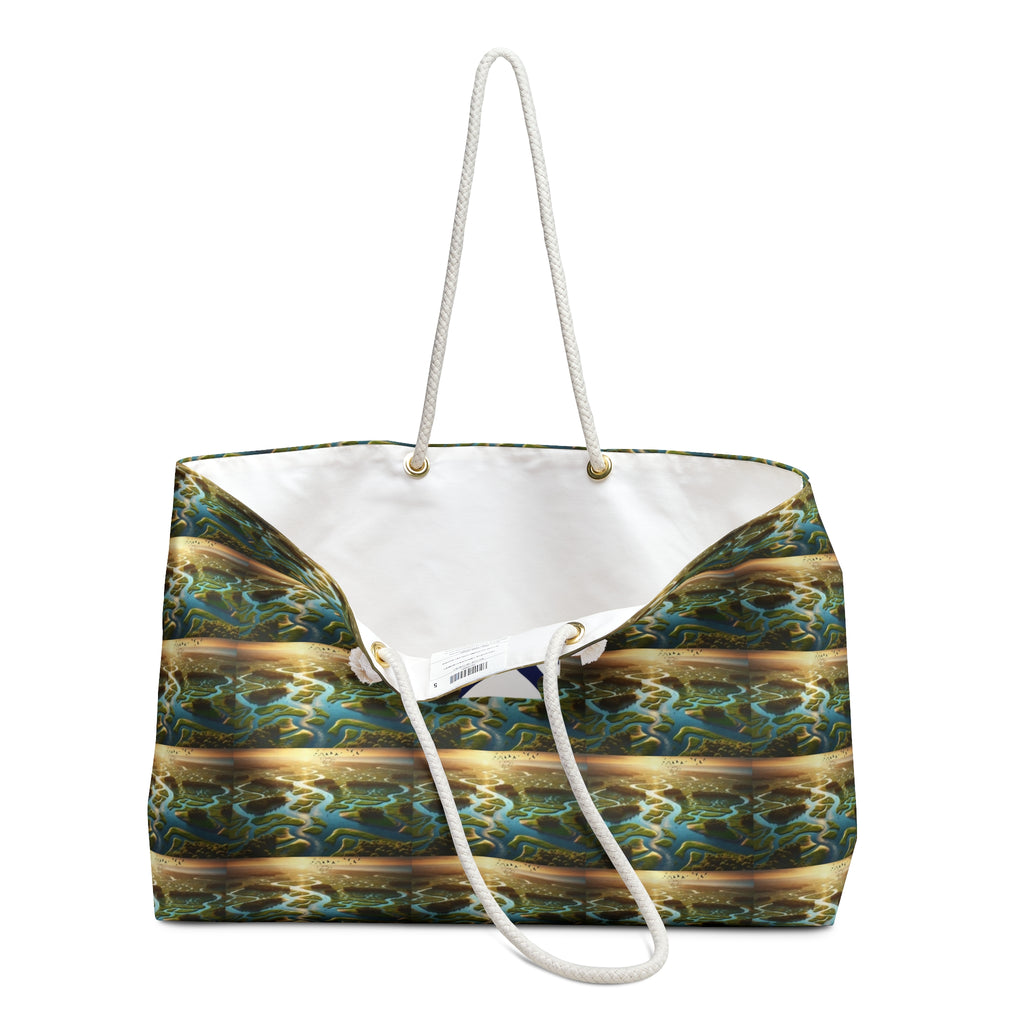 Nautical Xt Weekender Bag — Ocean Wave Pattern Travel Tote