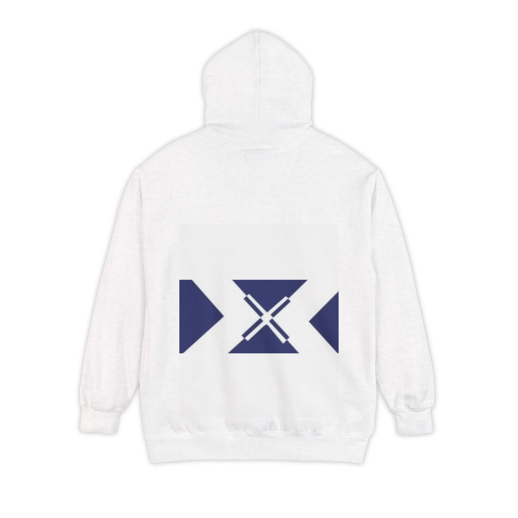 Cozy Unisex Garment-Dyed Hoodie with Geometric Design, Casual Wear, Gift for Friends, Trendy Layering Piece, Fall/Winter Essential