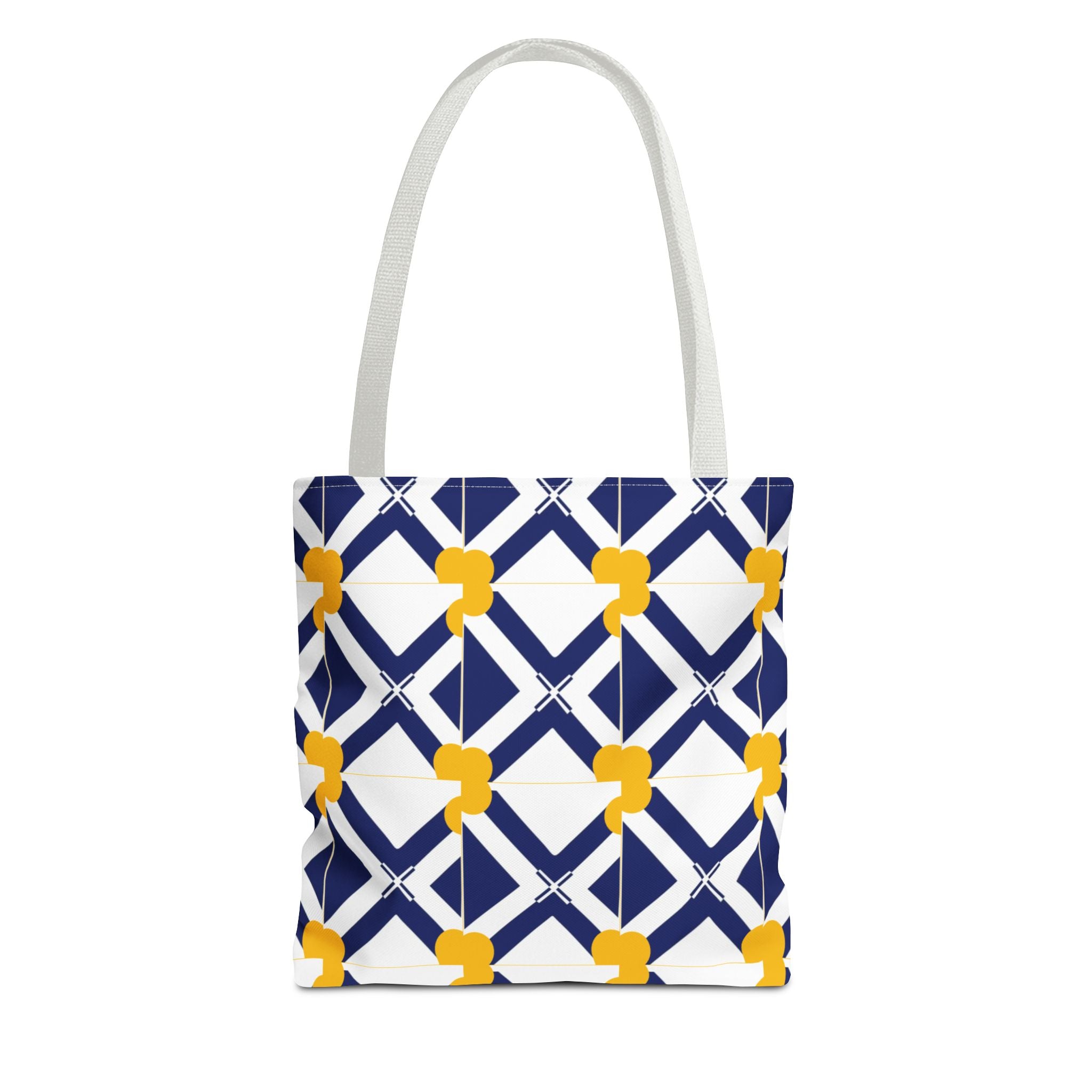XT8 Yellow Pattern Tote Bag – Modern Lattice Everyday Tote