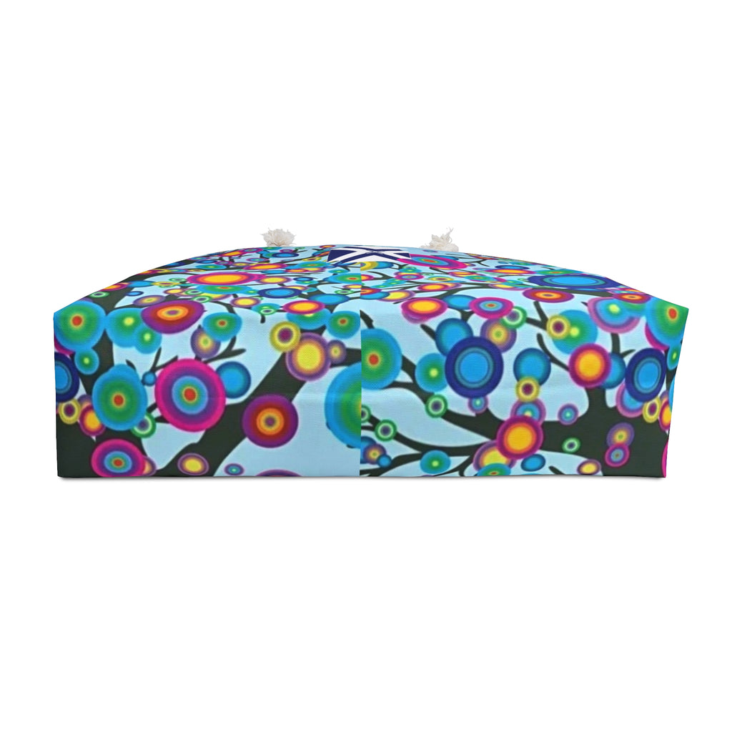 Weekender Bag — Colorful Floral Forest Travel Tote with Scottish Saltire Accent