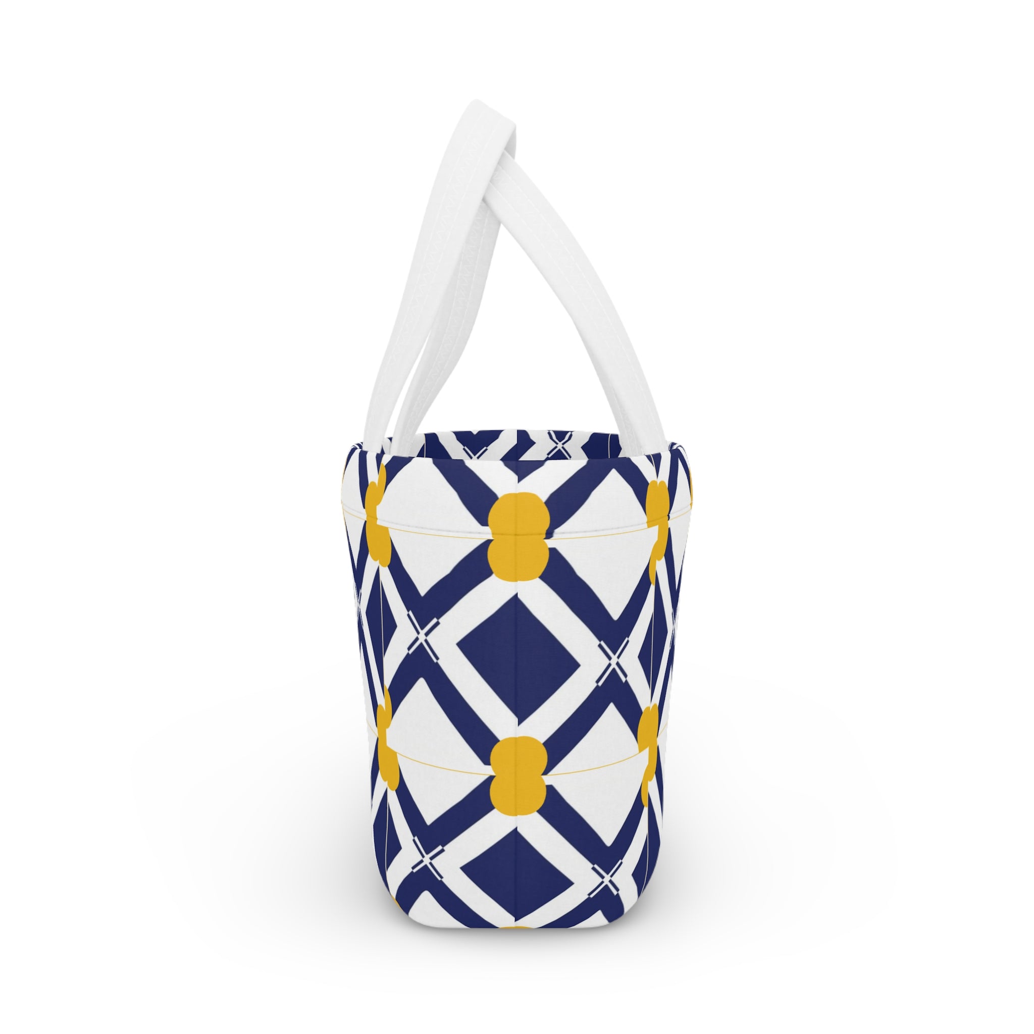 XT8 Geometric Navy & Mustard Lunch Bag