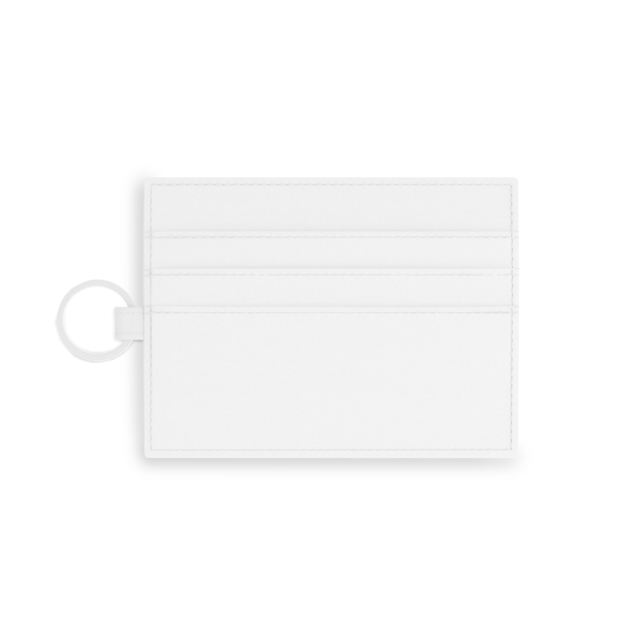 Saffiano Leather Card Holder — Navy Geometric Minimalist ID Wallet