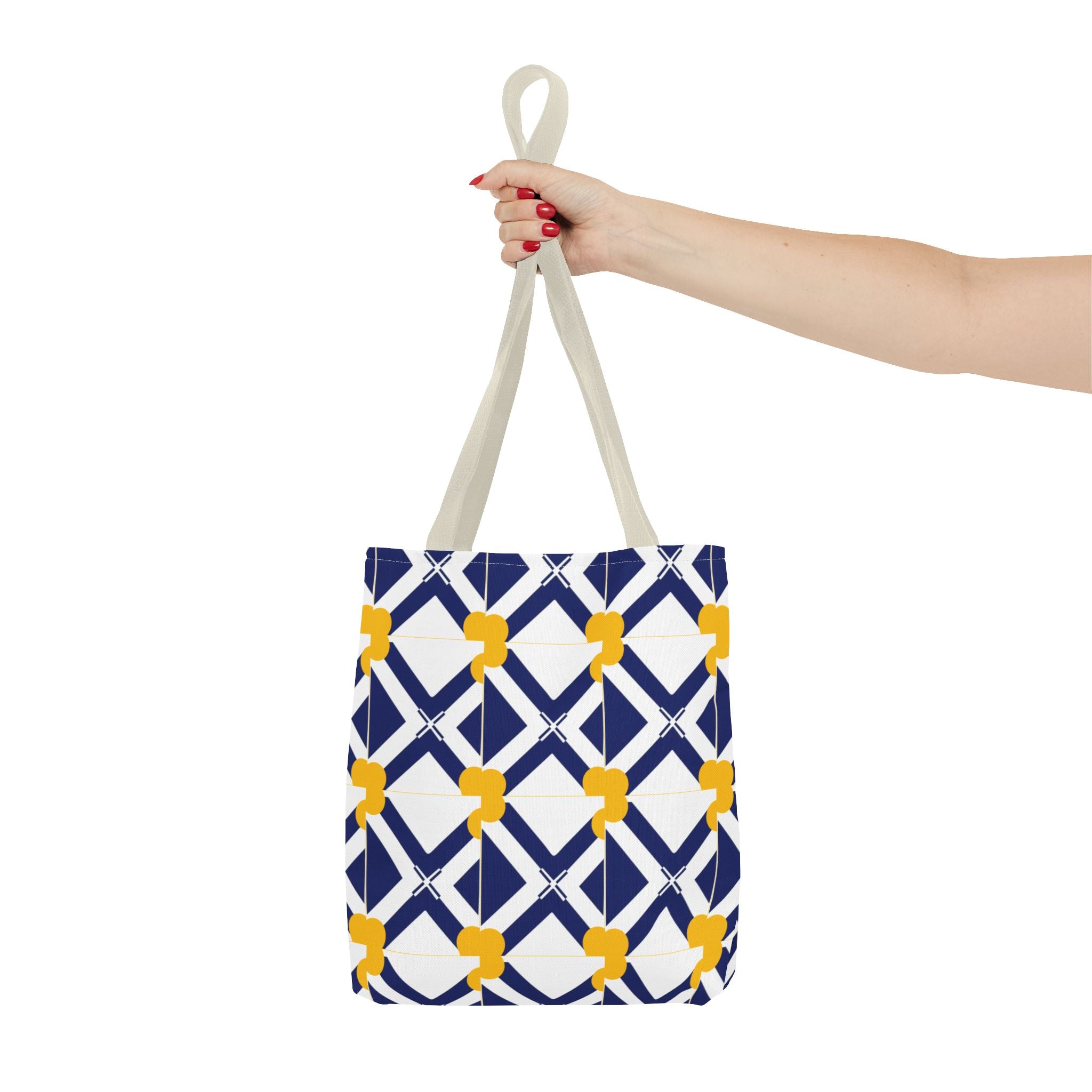 XT8 Yellow Pattern Tote Bag – Modern Lattice Everyday Tote