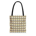 Geometric Mosaic Tote Bag — Yellow & Navy Patterned All-Over Print