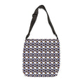 Adjustable Tote Bag — Navy & Gold Geometric Pattern Crossbody Tote