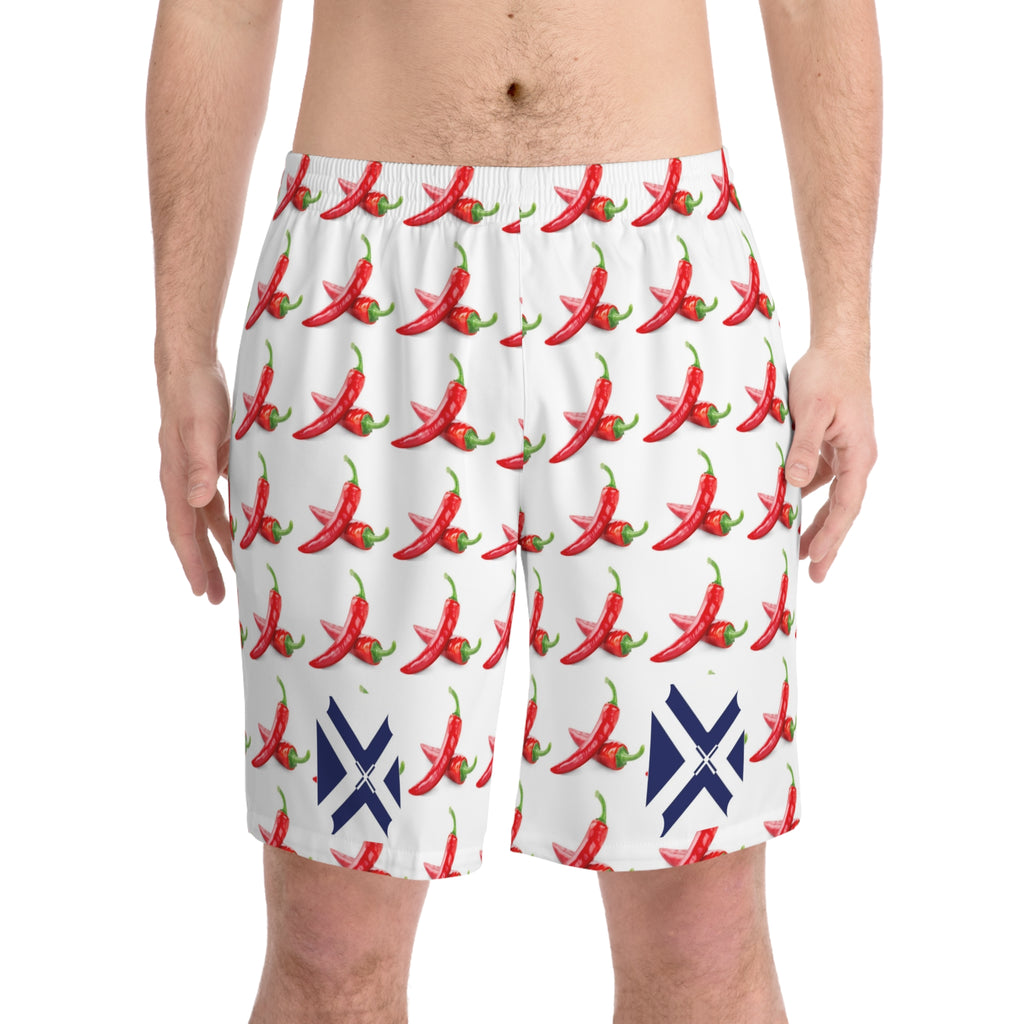 Chili Pepper Print Men's Beach Shorts