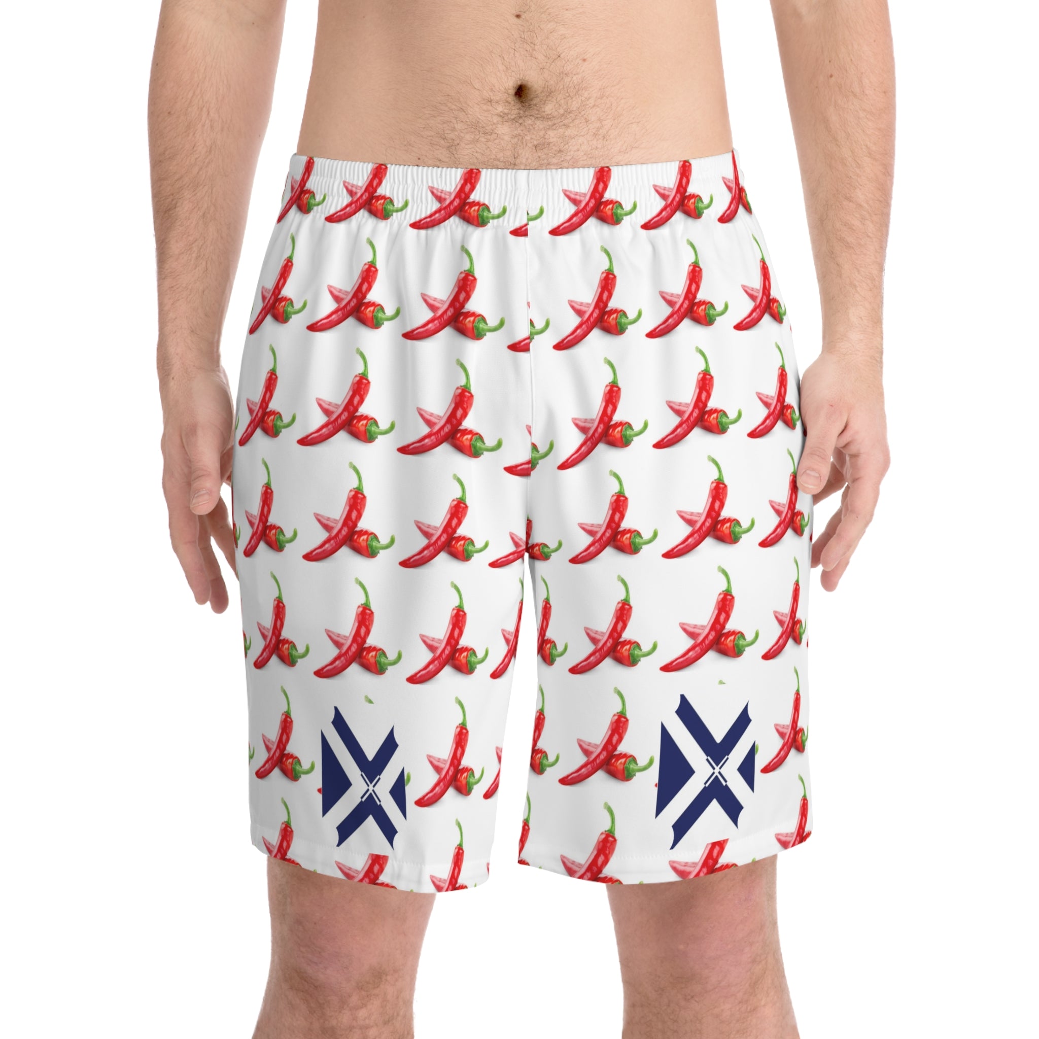 Chili Pepper Print Men's Beach Shorts