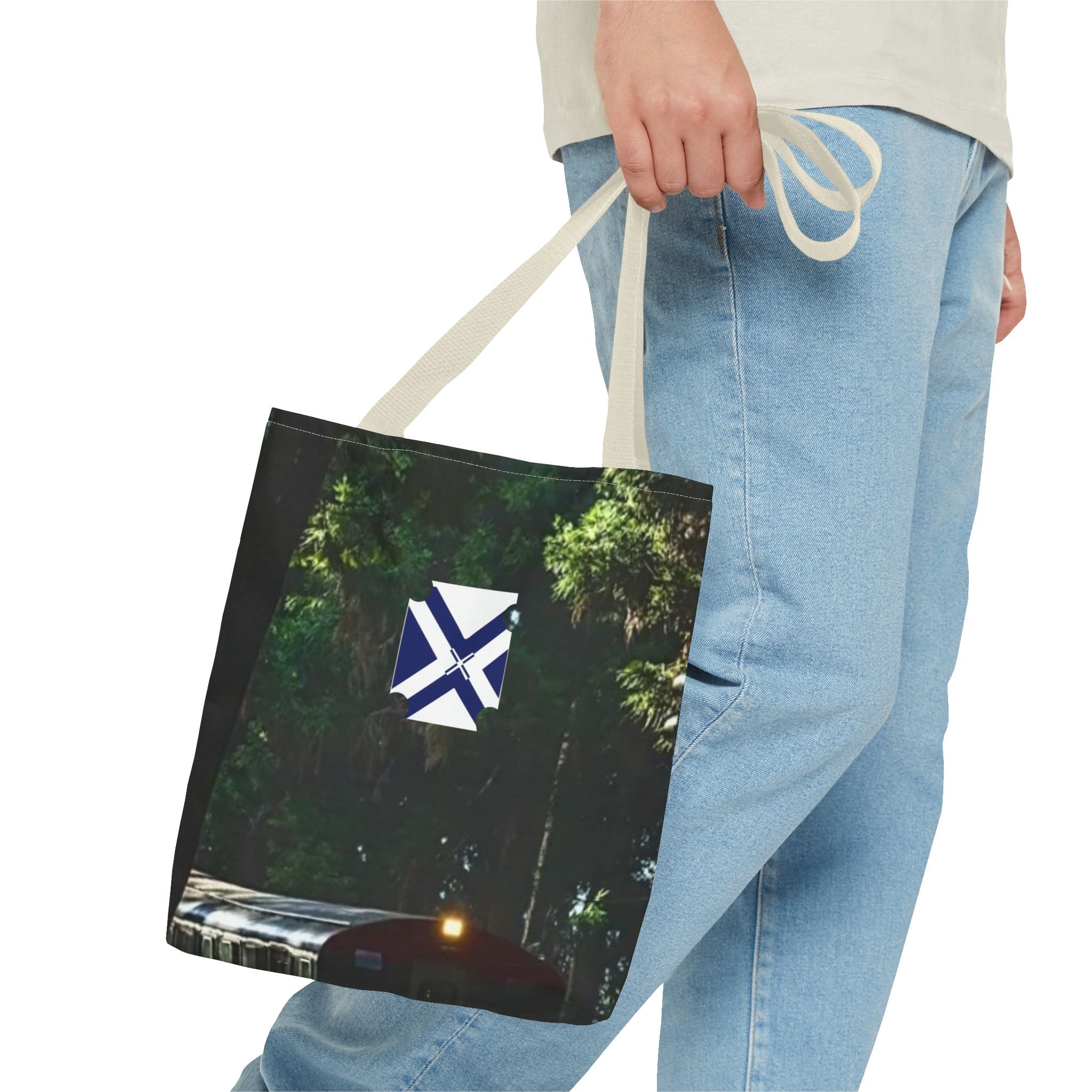 Scenic Night Drive Tote Bag — Forest Road Photography Print