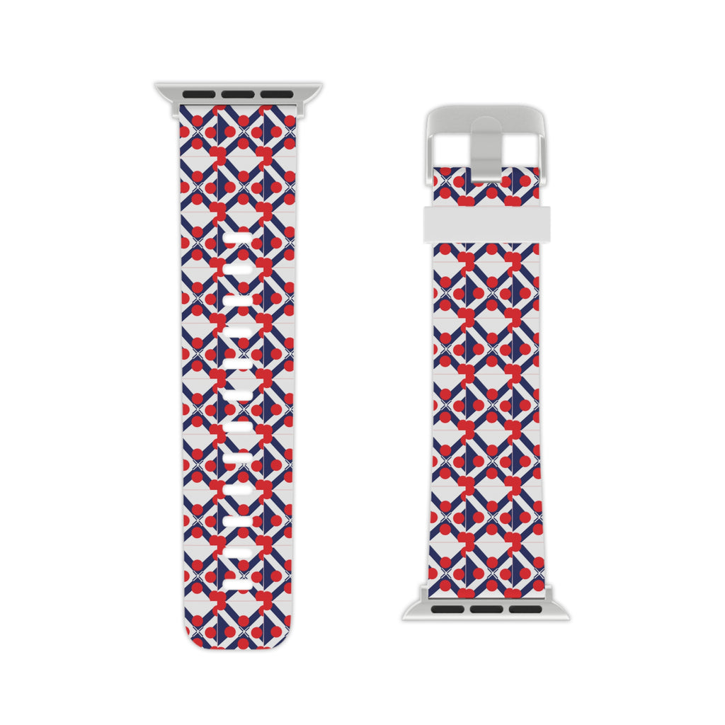 XT9 Apple Watch Band — Red, White & Blue Geometric Pattern