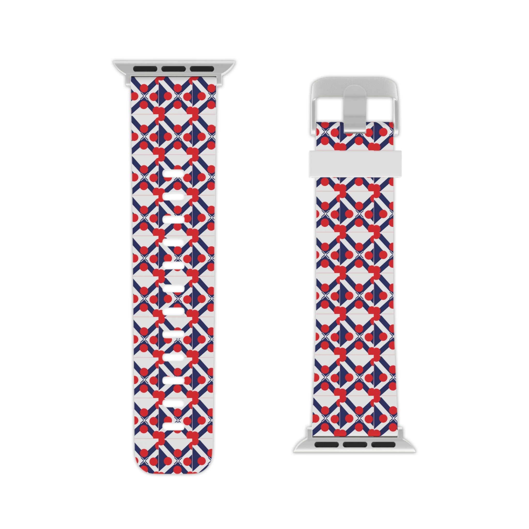 XT9 Apple Watch Band — Red, White & Blue Geometric Pattern