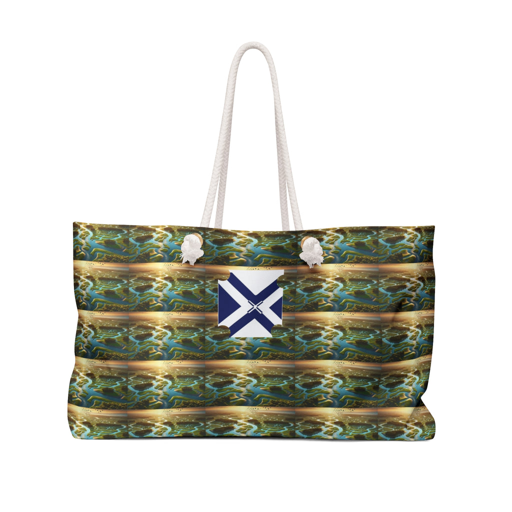 Nautical Xt Weekender Bag — Ocean Wave Pattern Travel Tote