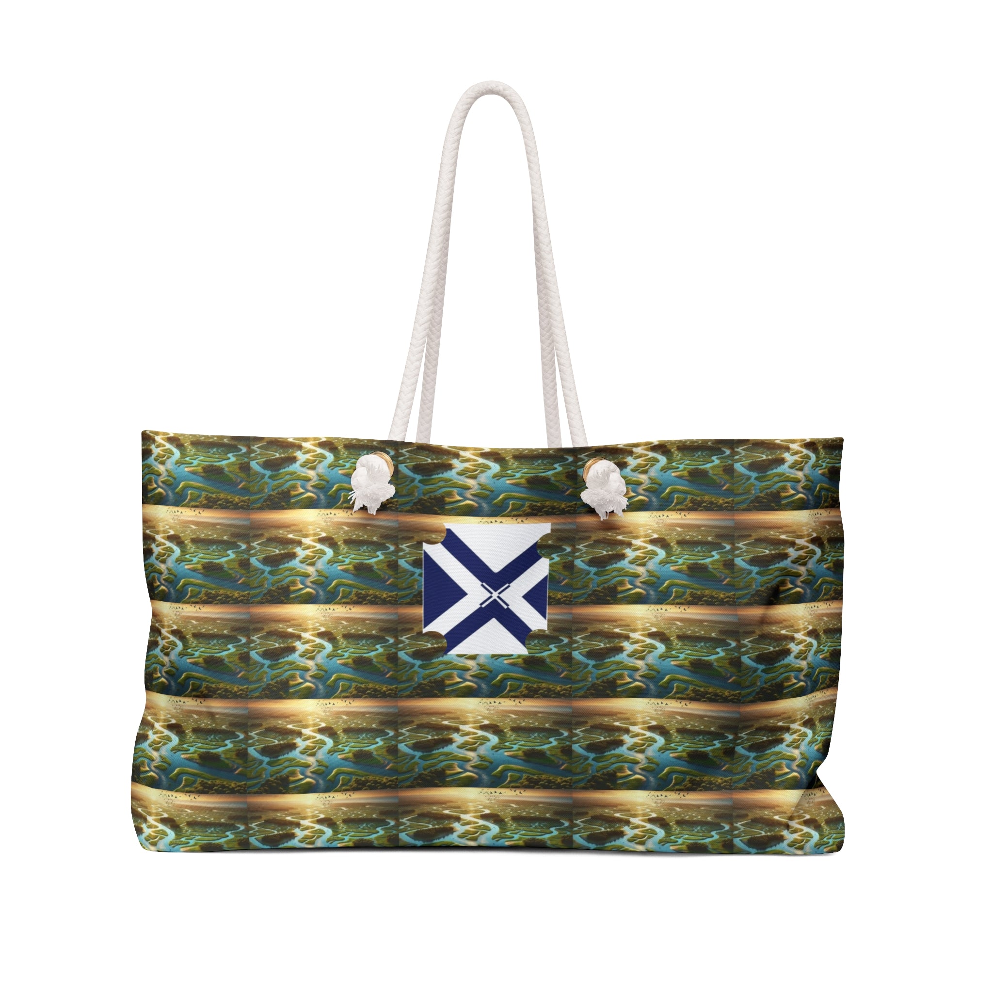 Nautical Xt Weekender Bag — Ocean Wave Pattern Travel Tote