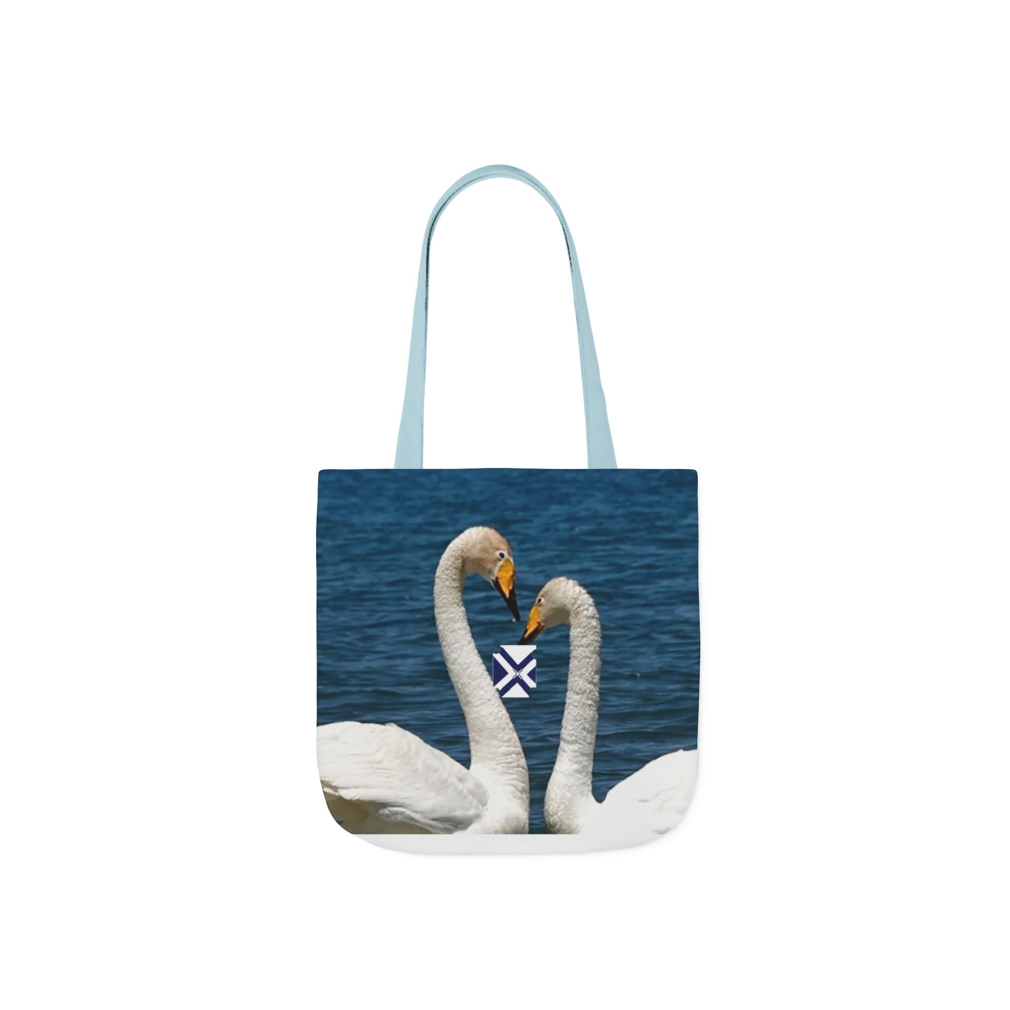 Swan Heart Canvas Tote Bag – Romantic Lake Photo Print
