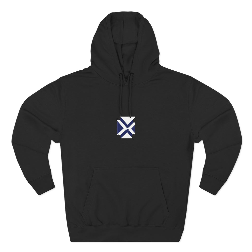 Minimalist Geometric Logo Hoodie — Small Center Chest Icon