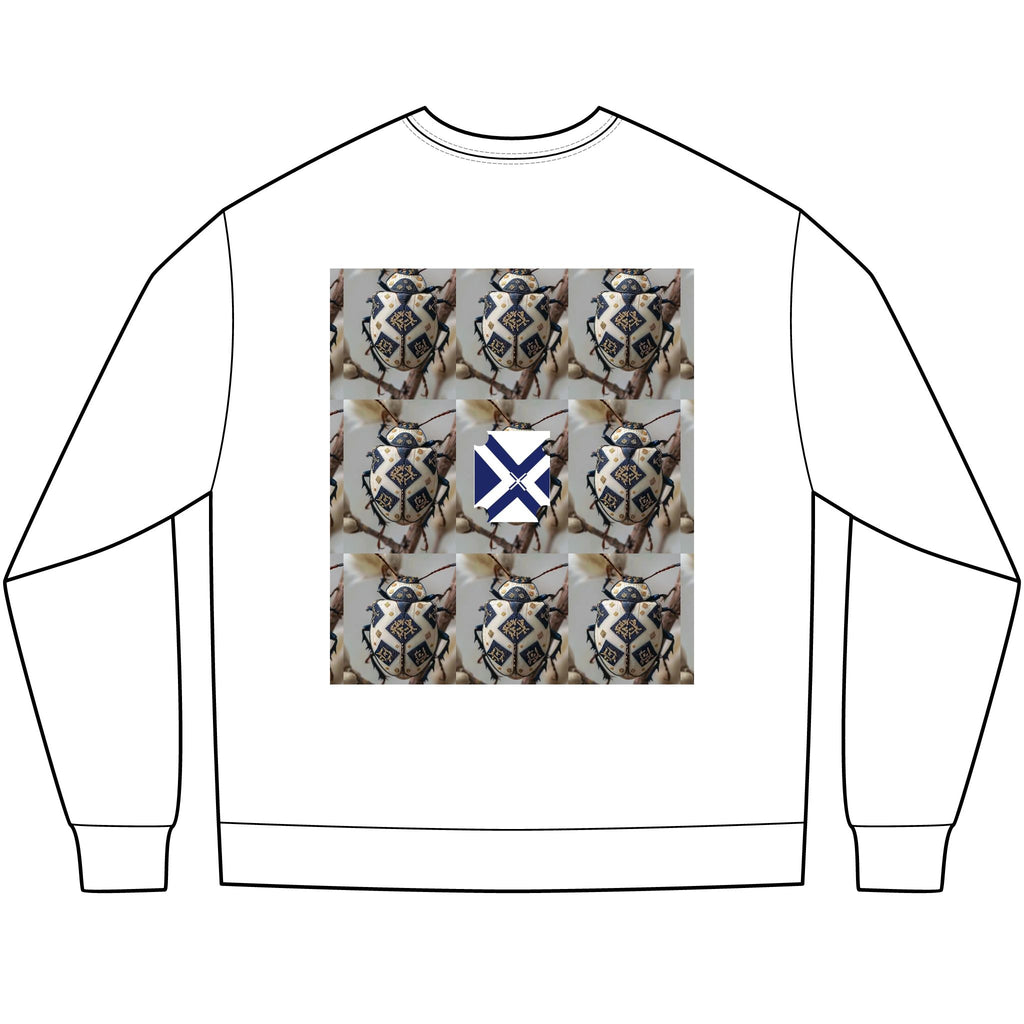 Long Sleeve Tee — Nautical St. Andrew's Cross & Rope Shield Graphic