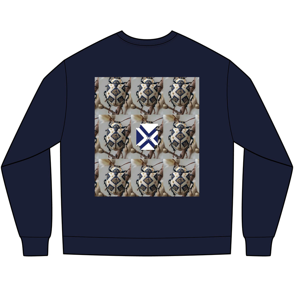 Long Sleeve Tee — Nautical St. Andrew's Cross & Rope Shield Graphic