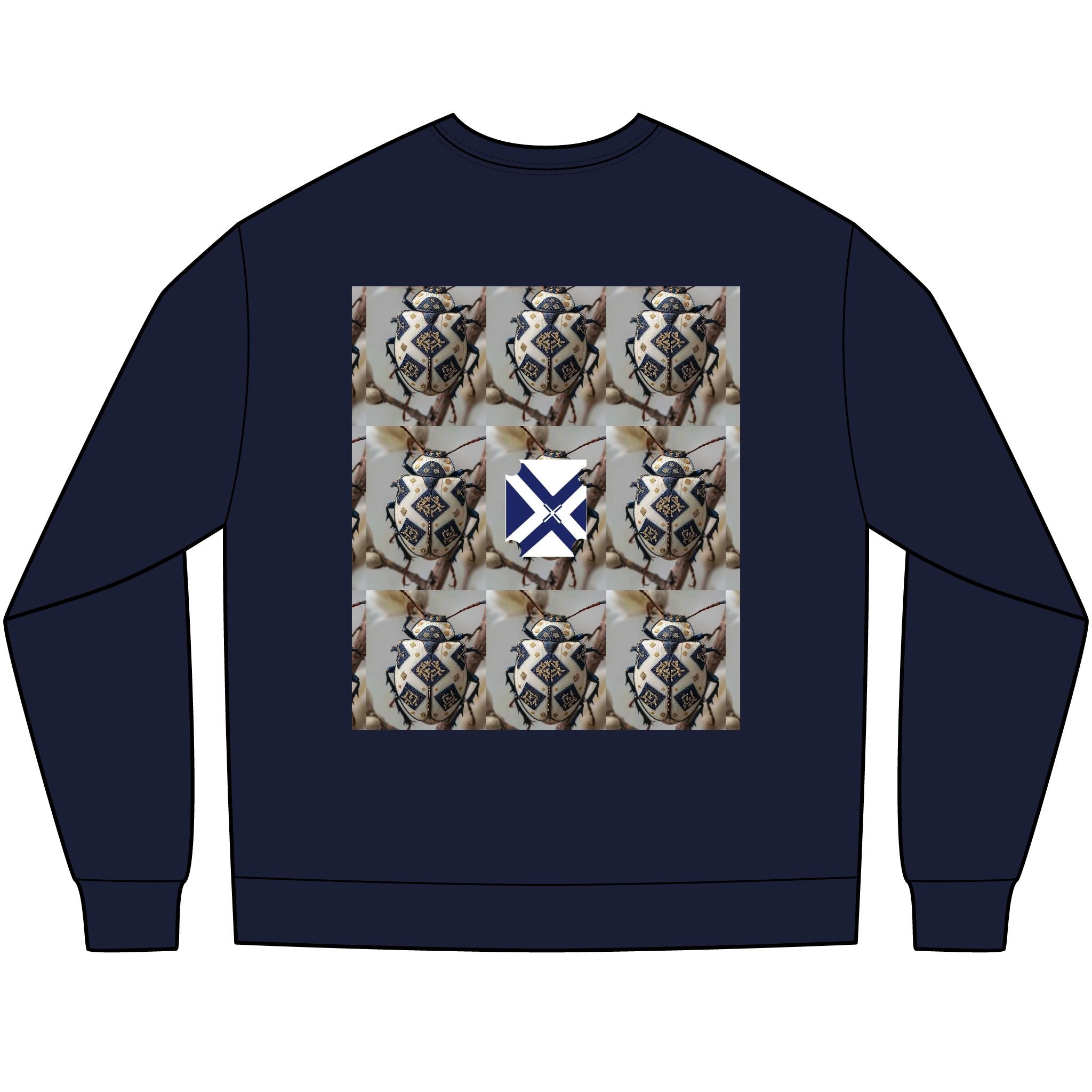 Long Sleeve Tee — Nautical St. Andrew's Cross & Rope Shield Graphic