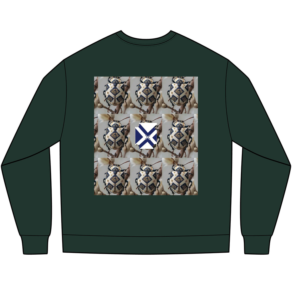 Long Sleeve Tee — Nautical St. Andrew's Cross & Rope Shield Graphic