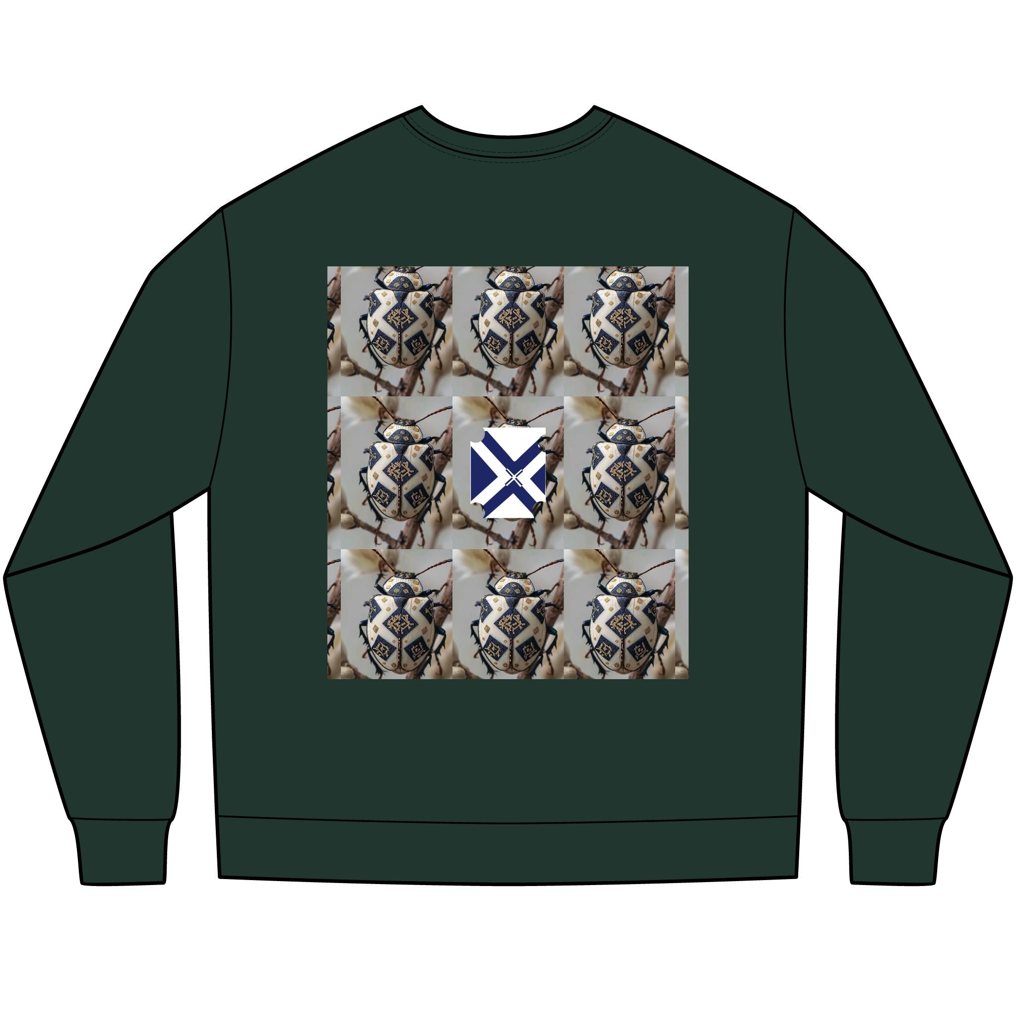 Long Sleeve Tee — Nautical St. Andrew's Cross & Rope Shield Graphic