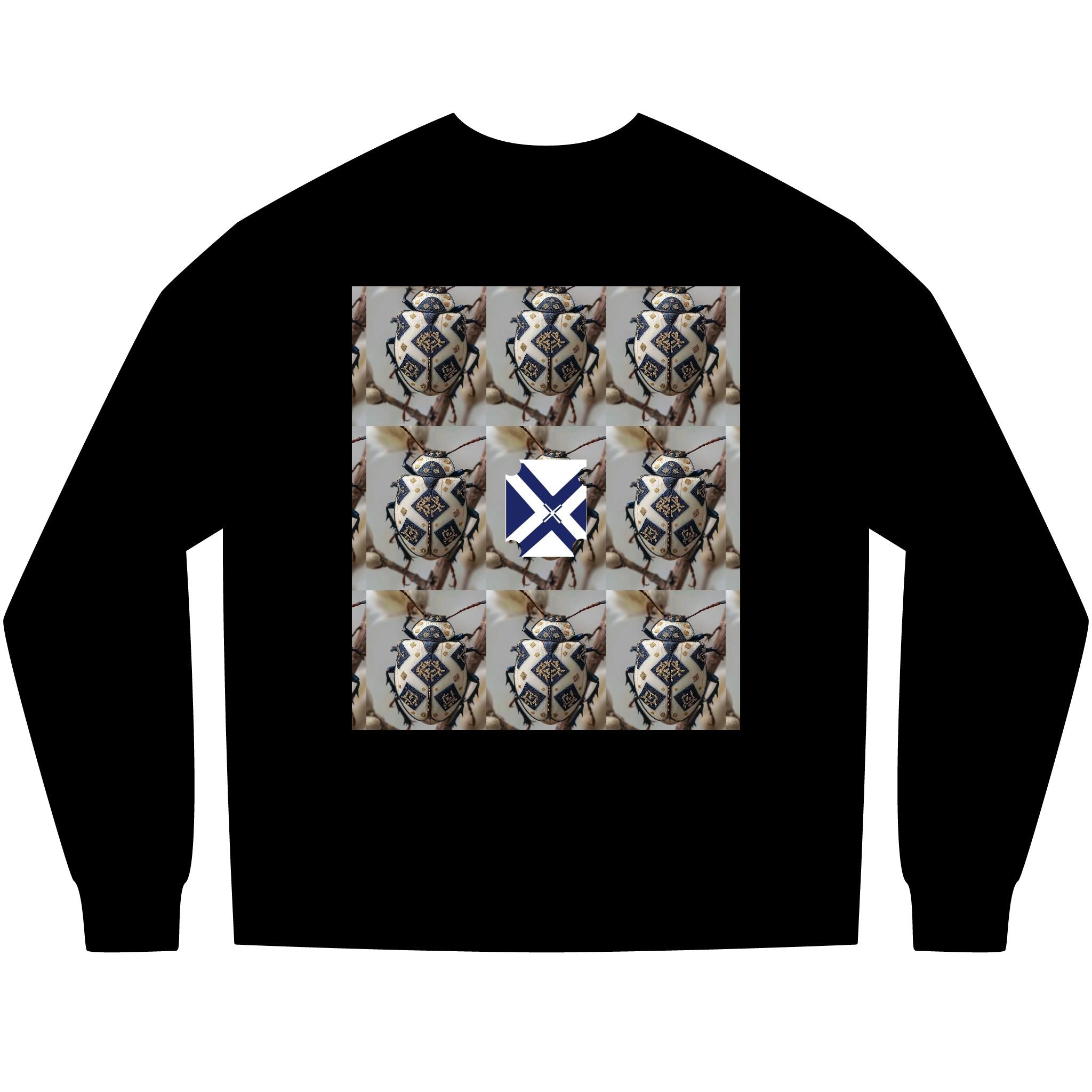 Long Sleeve Tee — Nautical St. Andrew's Cross & Rope Shield Graphic