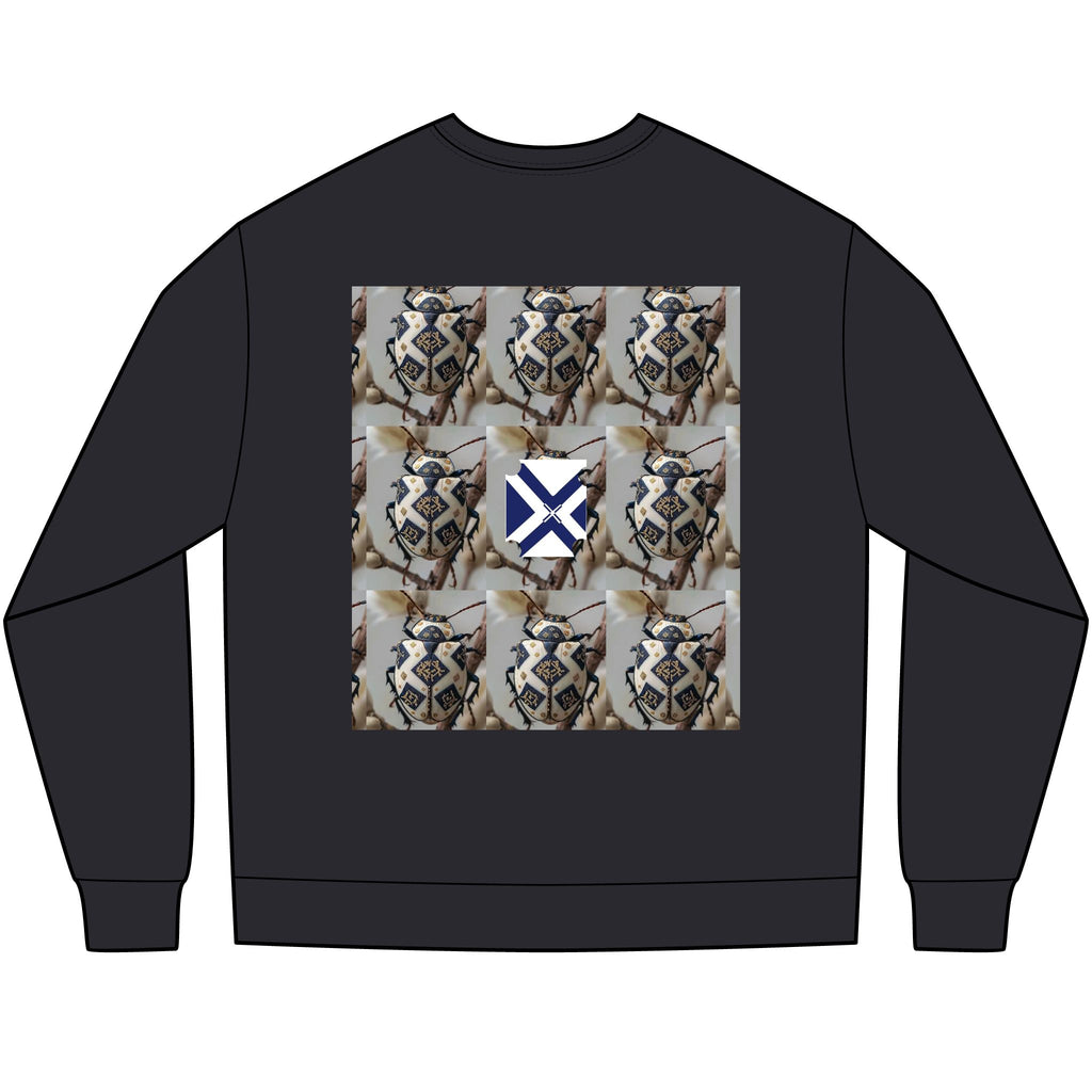 Long Sleeve Tee — Nautical St. Andrew's Cross & Rope Shield Graphic