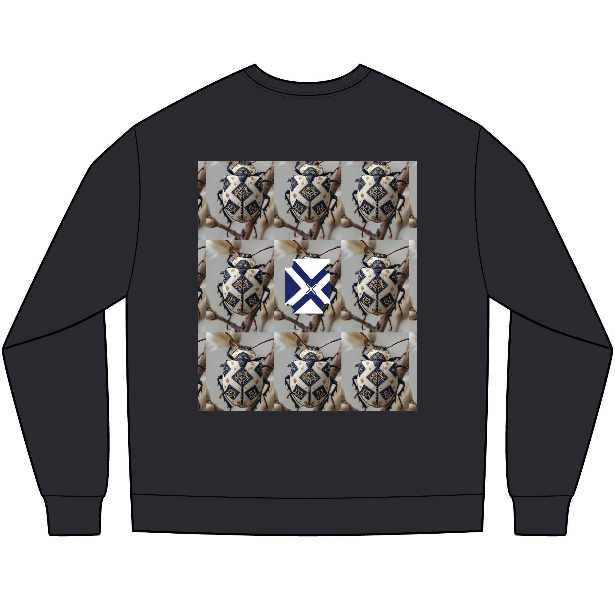 Long Sleeve Tee — Nautical St. Andrew's Cross & Rope Shield Graphic