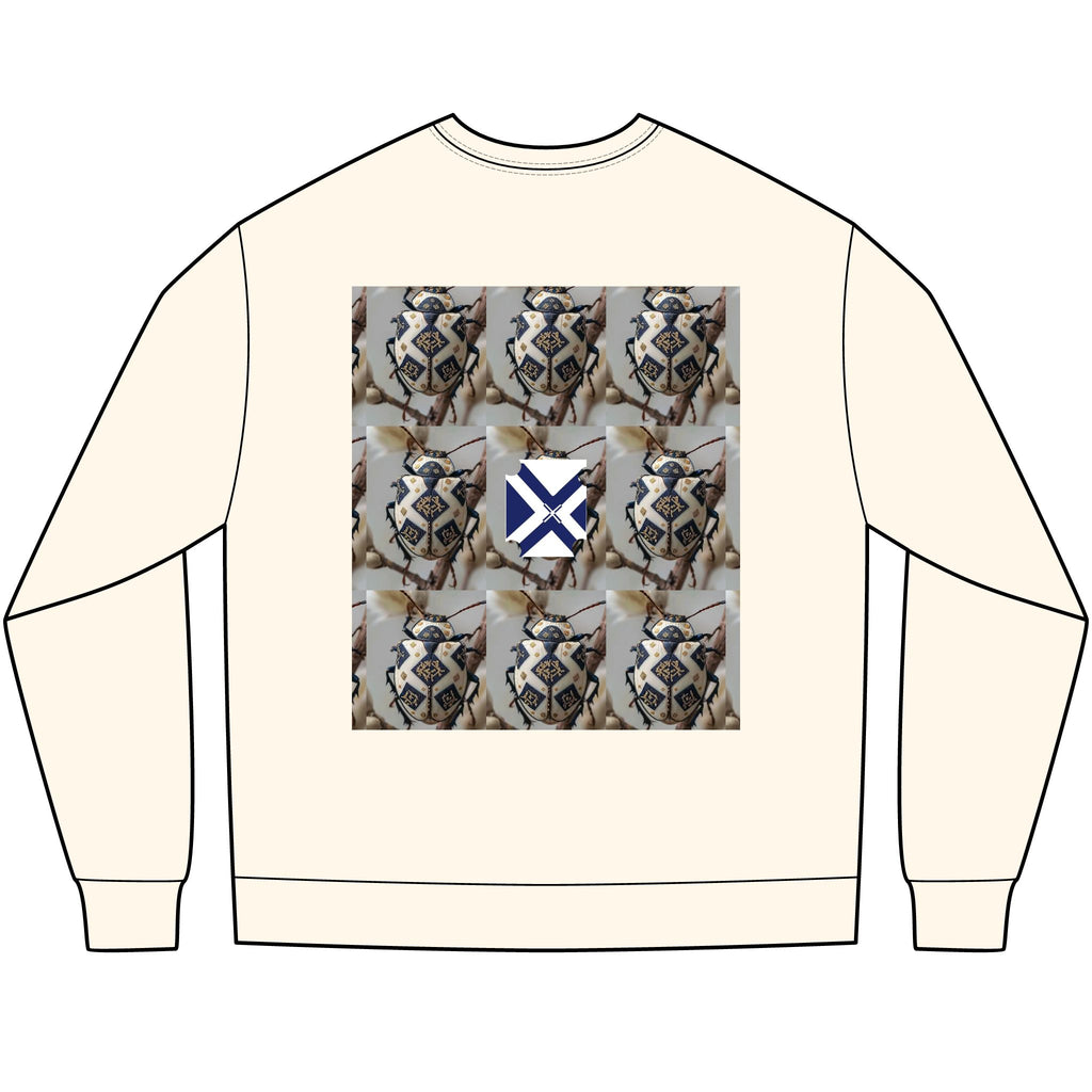 Long Sleeve Tee — Nautical St. Andrew's Cross & Rope Shield Graphic