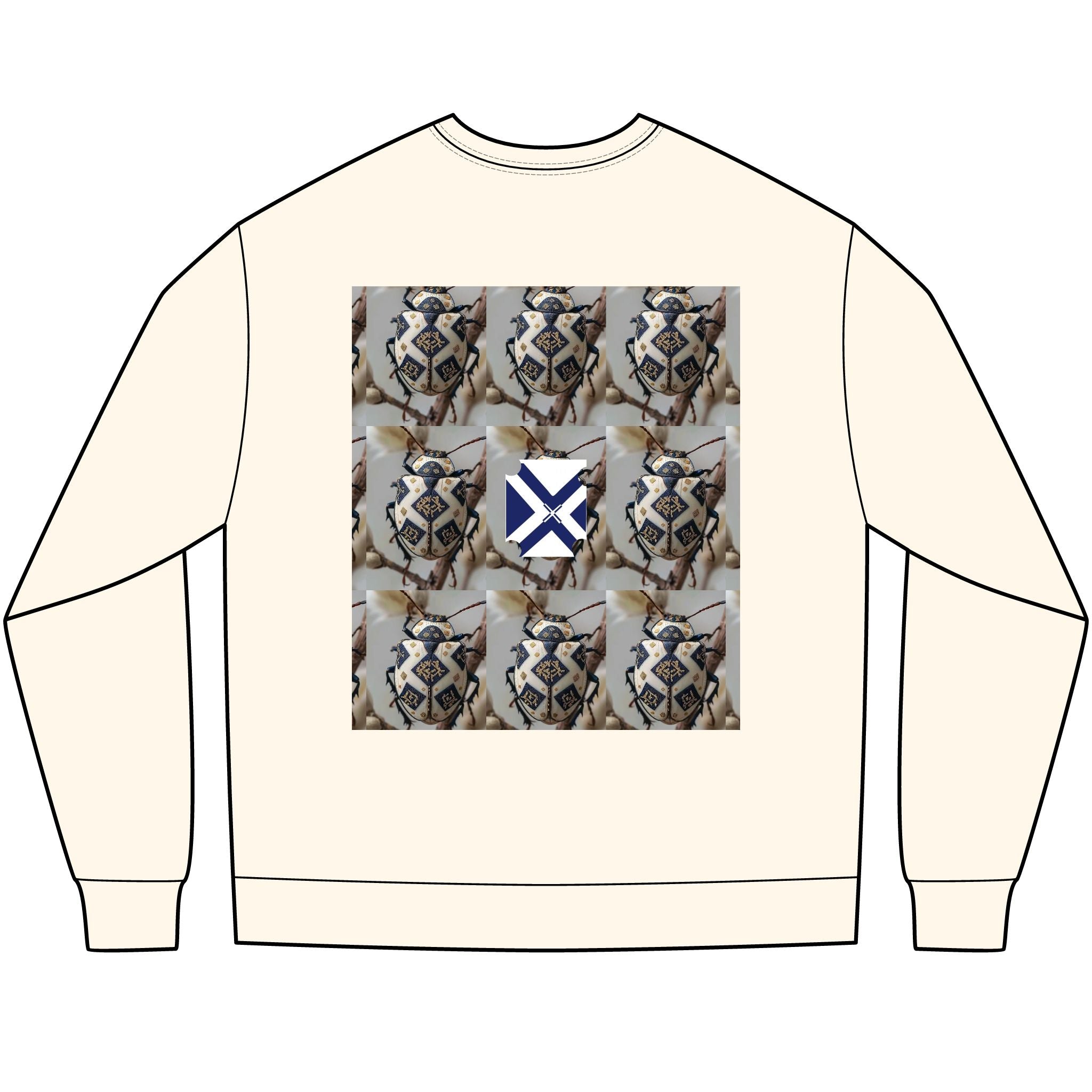 Long Sleeve Tee — Nautical St. Andrew's Cross & Rope Shield Graphic