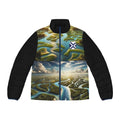 XT River Delta river Puffer Jacket — Scenic Aerial Landscape All-Over